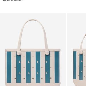BOGG BAG Blue and White Tote Striped Design